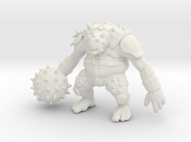 Armored Ogre DnD 1/60 miniature fantasy games rpg in White Natural Versatile Plastic