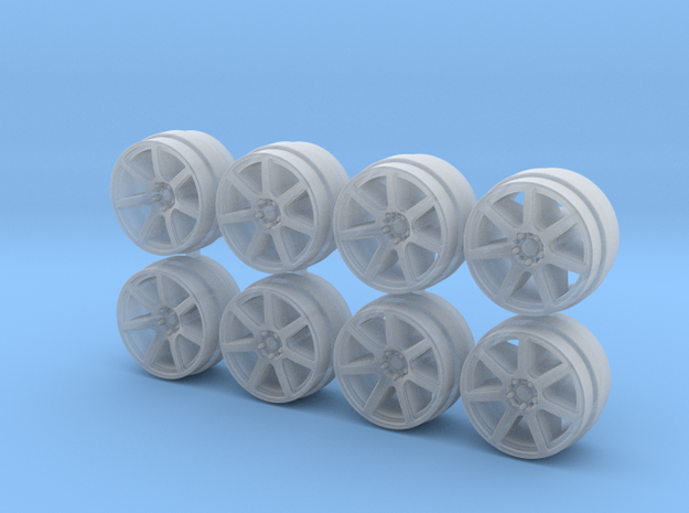XT7 8-0 Hot Wheels Rims in Smooth Fine Detail Plastic