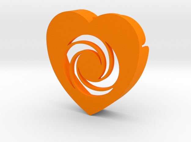 Heart shape DuoLetters print O in Orange Processed Versatile Plastic