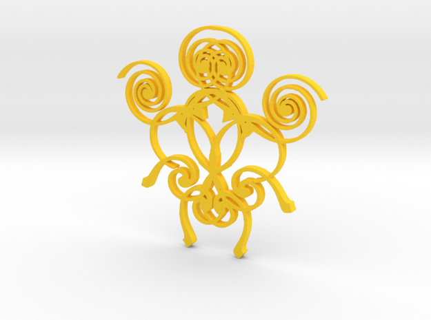 Swirl Pendant in Yellow Processed Versatile Plastic