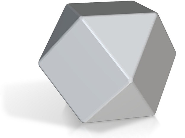 Cuboctahedron - 10 mm - Rounded V2 in Tan Fine Detail Plastic