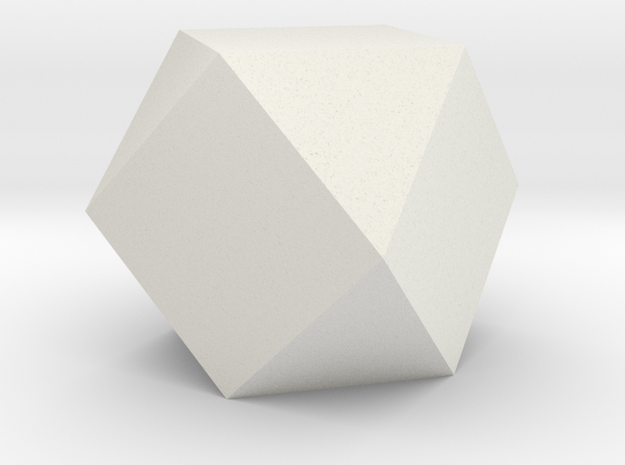 Cuboctahedron - 1 Inch in White Natural Versatile Plastic