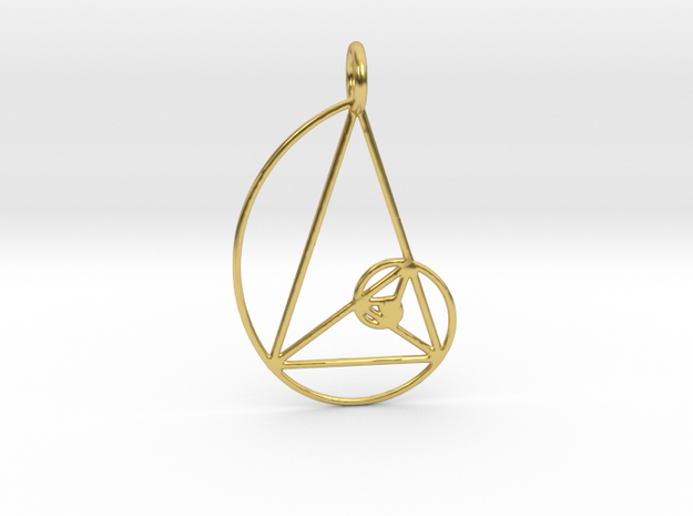Golden Ratio Triangle Spiral in Polished Brass