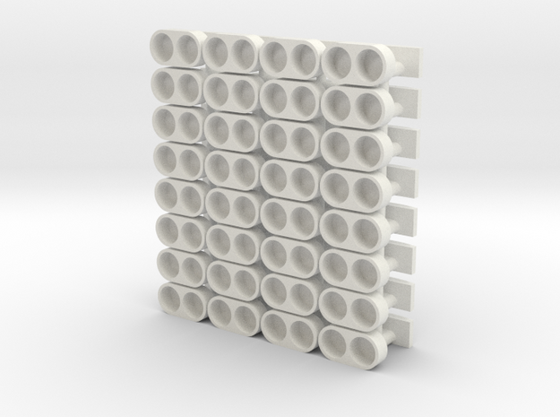 32 ganci magnetici per magneti 2mm∅ x 1mm spessore in White Natural Versatile Plastic
