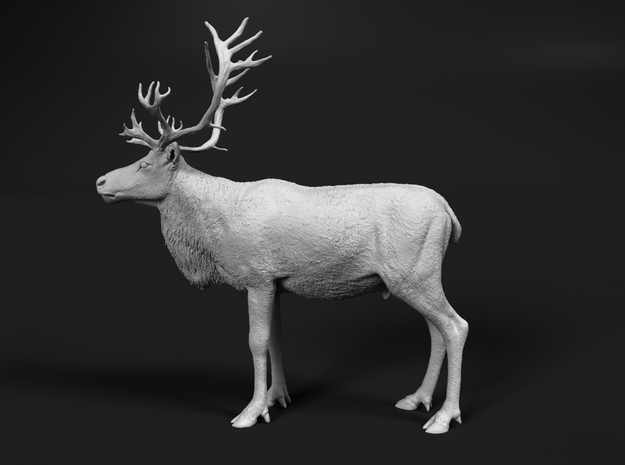 Reindeer 1:16 Standing Male 1 in White Natural Versatile Plastic