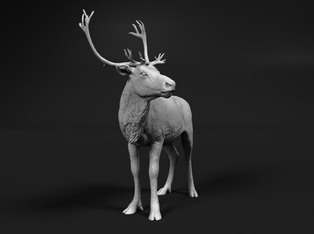 Reindeer 1:16 Standing Male 3 in White Natural Versatile Plastic