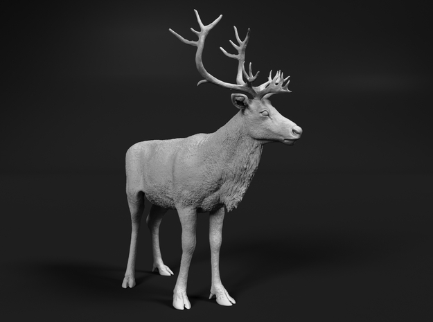 Reindeer 1:16 Standing Female 3 in White Natural Versatile Plastic