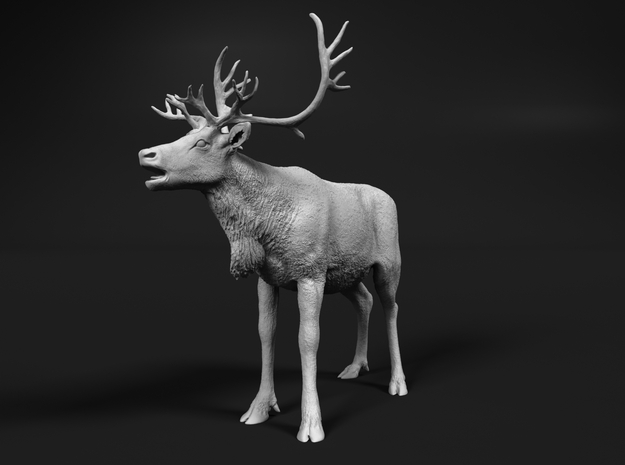Reindeer 1:64 Female with mouth open in Tan Fine Detail Plastic