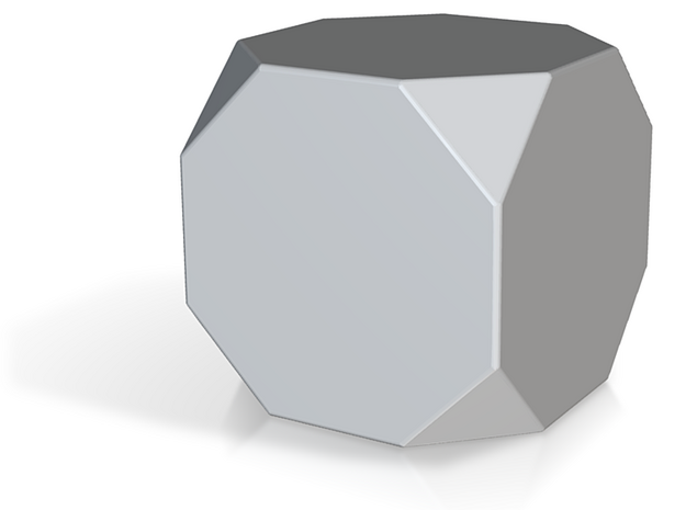 Truncated Cube - 10mm - Rounded V1 in Tan Fine Detail Plastic