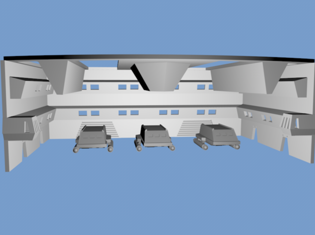 Hangar Deck/Shuttle Bay for AMT K-7 Station in Tan Fine Detail Plastic