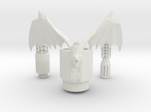 SAMAN DRAGON HOOKAH FULL KIT in White Natural Versatile Plastic