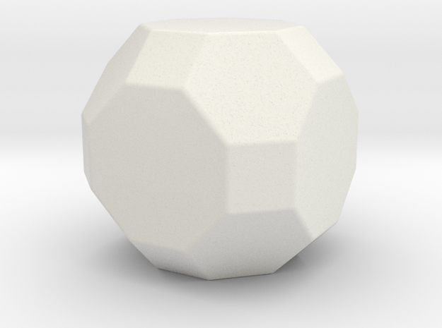 Truncated Cuboctahedron - 1 Inch - Rounded V1 in White Natural Versatile Plastic