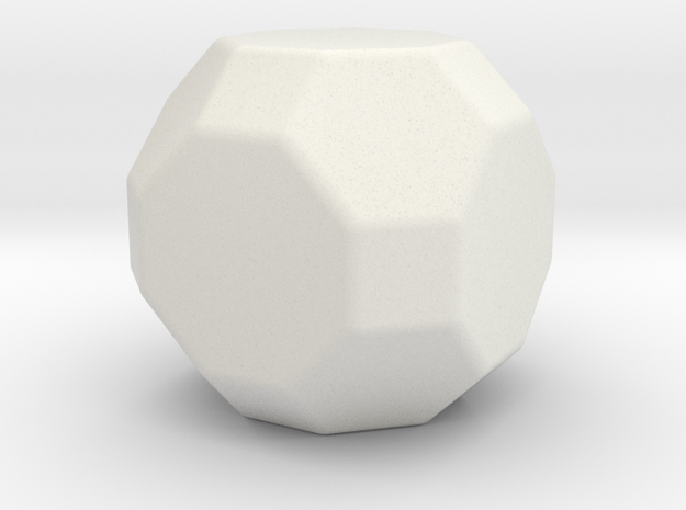 Truncated Cuboctahedron - 1 Inch - Rounded V2 in White Natural Versatile Plastic