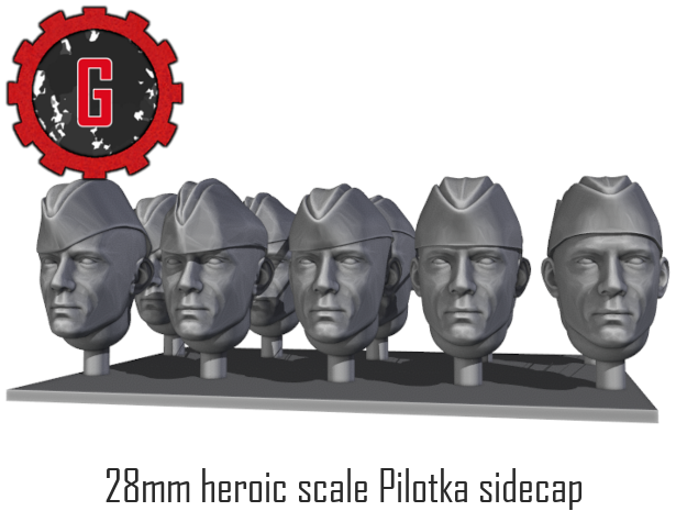 28mm heroic scale Pilotka garrison cap in Tan Fine Detail Plastic: Small