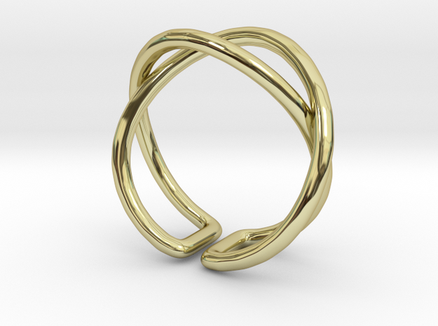 Adjustable Double Twist ring in 18K Yellow Gold