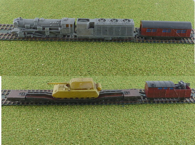 Heavy Tank Train w. Maus 1/285 in Tan Fine Detail Plastic
