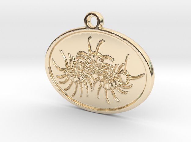 Centipede pendant in 14K Yellow Gold