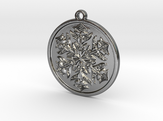 Snowflake pendant in Polished Silver