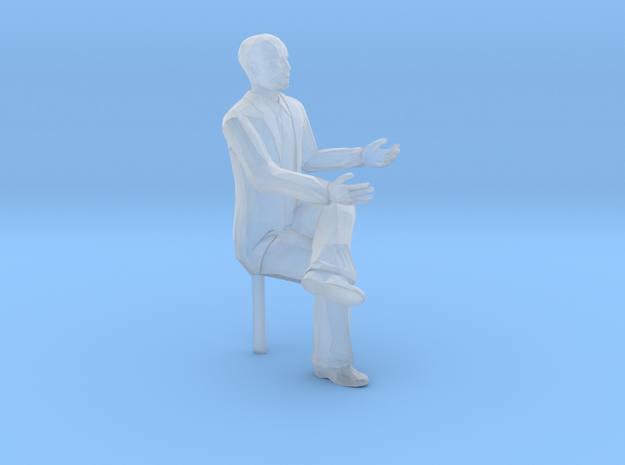 G scale bald man sitting in Tan Fine Detail Plastic