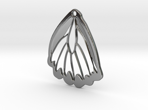 Butterfly wing in Fine Detail Polished Silver