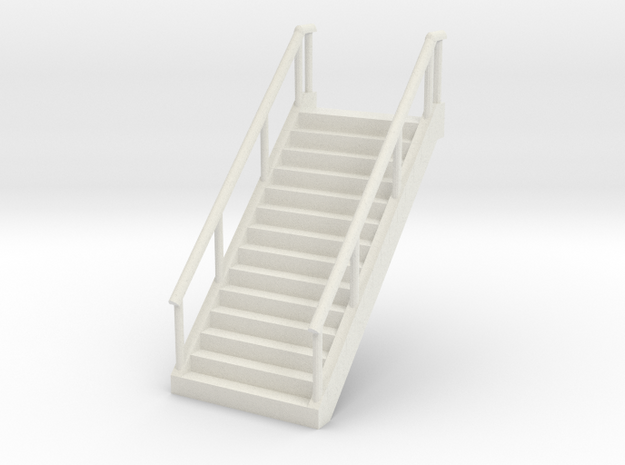 Stairs (wide) 1/64 in White Natural Versatile Plastic
