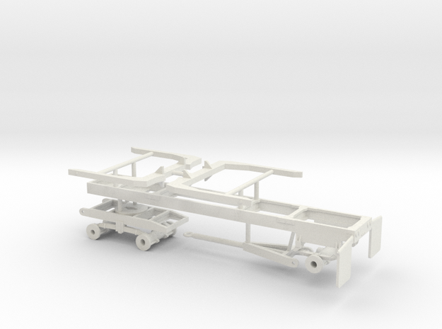 1/50th 20' log trailer, tandem axle front, angle  in White Natural Versatile Plastic