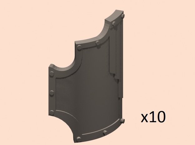 28mm Astro Warrior boarding shields  in Tan Fine Detail Plastic