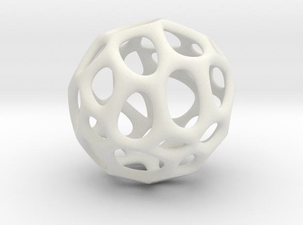 Sphere Voronoi V6 - 1 Inch - 24 Degree in White Natural Versatile Plastic