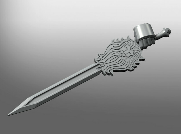Leonis pattern Prime Energy Sword (left) in Smooth Fine Detail Plastic