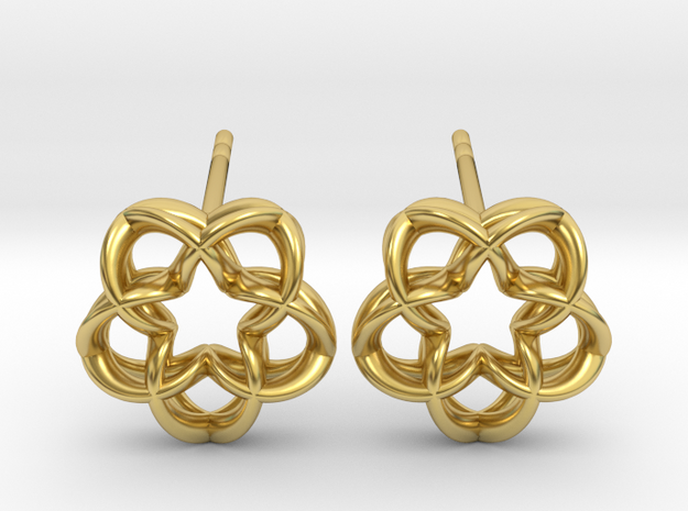 Magic5 Ear Studs in Polished Brass