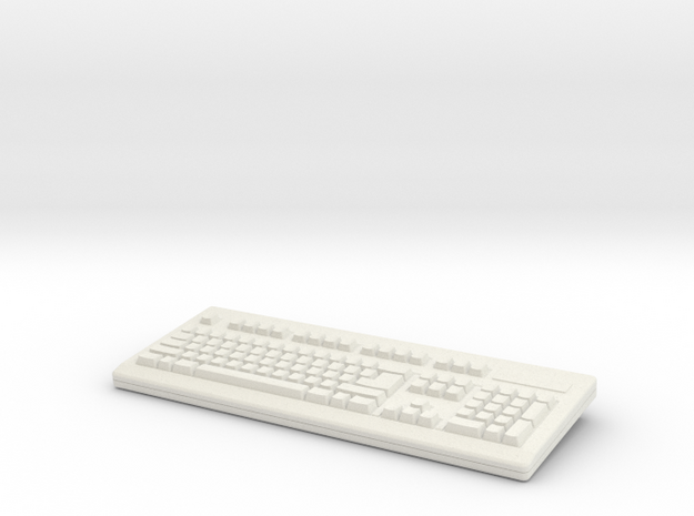 Computer Keyboard 01. 1:6 Scale in White Natural Versatile Plastic