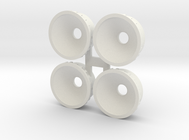 Aero wheel inserts as used on SCX 90 IMSA in White Natural Versatile Plastic