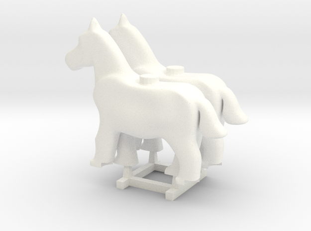 2 x Foal in White Processed Versatile Plastic