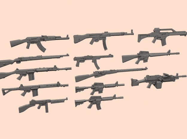 1/24 weapons set in Tan Fine Detail Plastic