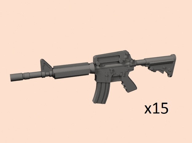 1/24 scale M4A1 assault rifles in Tan Fine Detail Plastic