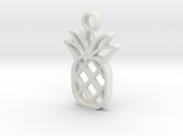 Mini Pineapple Charm in White Natural Versatile Plastic