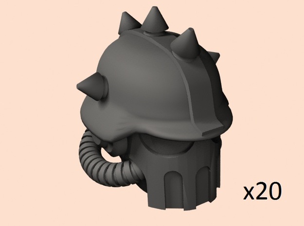 28mm Astrowarrior Death Heresy helmets in Tan Fine Detail Plastic