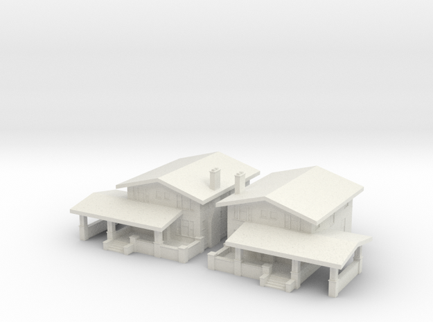 Sears Shadowlawn House - Set of 2 - 1:500scale in White Natural Versatile Plastic