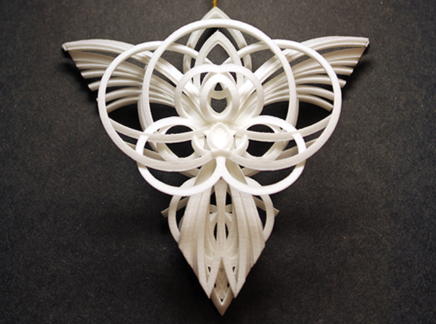 Angel Ornament 1 in White Natural Versatile Plastic