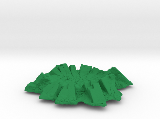 Razor Crest Crater Miniature Scenery in Green Processed Versatile Plastic