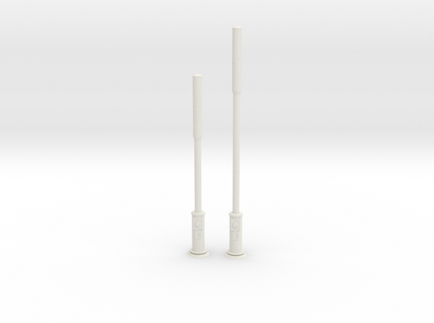 Small Cell Wireless Network Poles 1/64th Scale in White Natural Versatile Plastic