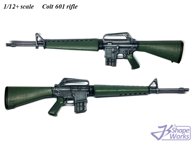 1/12+ Colt 601 rifle in Tan Fine Detail Plastic: 1:10