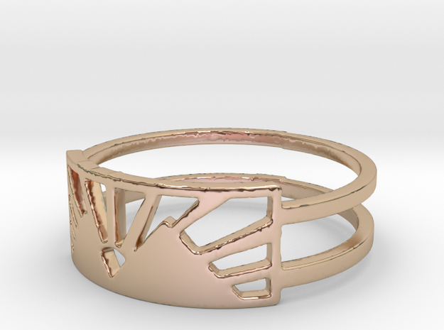 mountain sunrise in 14k Rose Gold Plated Brass