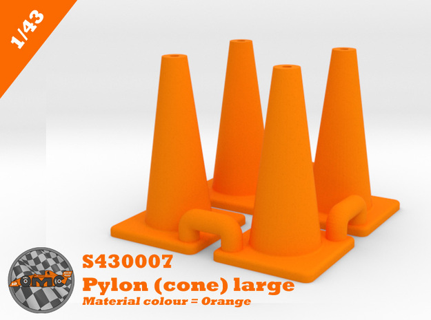 OMCS430007 Pylon, large (1/43) in Orange Processed Versatile Plastic