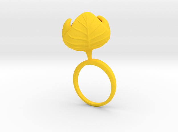 Ring with large Cauliflower in Yellow Processed Versatile Plastic: 7.25 / 54.625