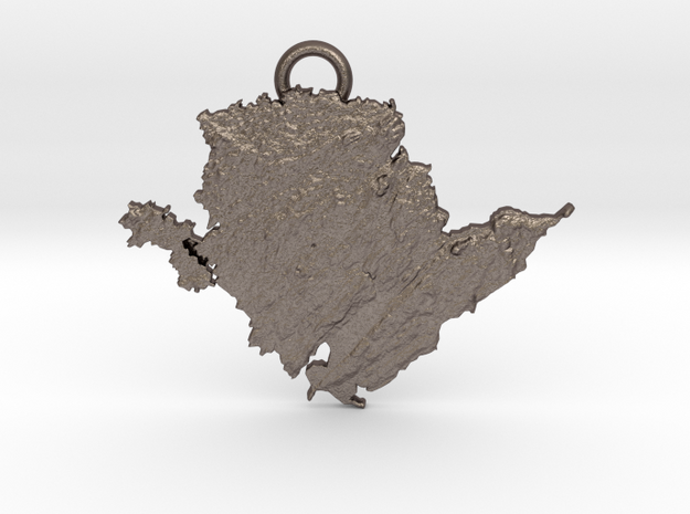 Anglesey Pendant,  in Polished Bronzed-Silver Steel