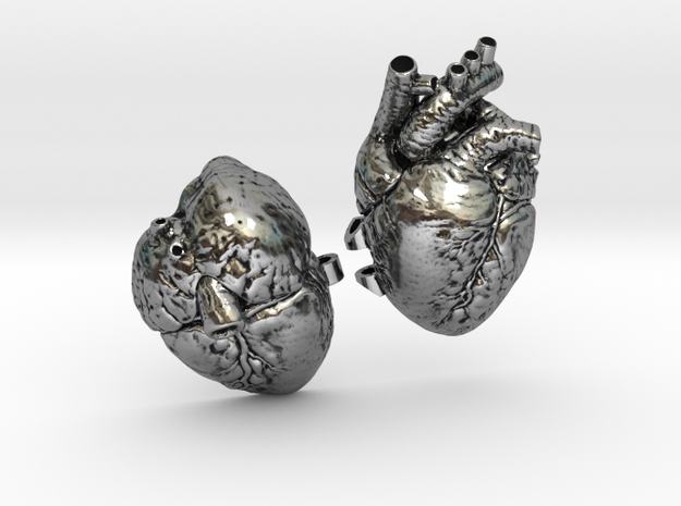 Heart Pendant Blank in Antique Silver