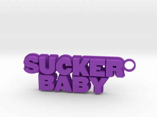 "Sucker Baby" Keychain in Purple Processed Versatile Plastic