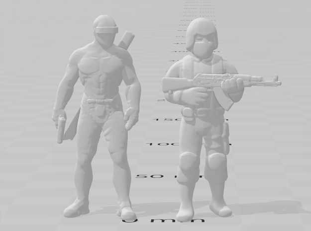 Cobra Soldier miniature model game rpg dnd trooper in Tan Fine Detail Plastic
