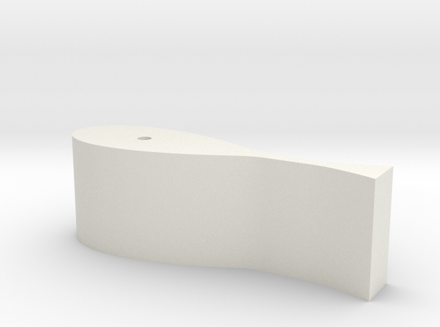 3.0 in² Rudder For 1.0" Prop Single Rudder Ships in White Natural Versatile Plastic